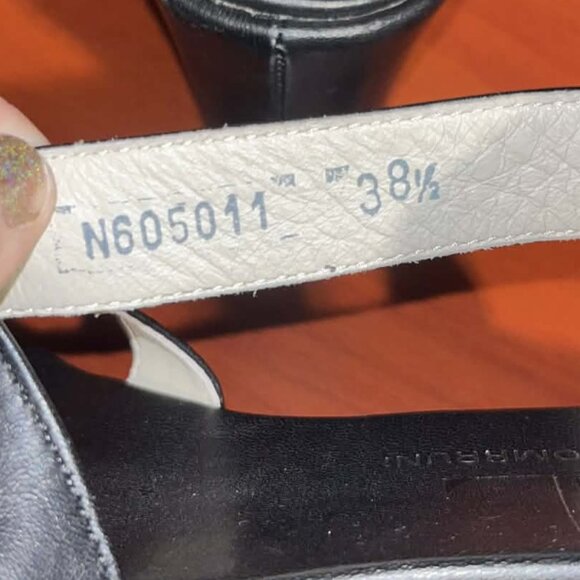 AGL Black Italian Leather Platform Sandals with Ankle Strap – Size 38.5 / US 8 - Picture 4 of 4